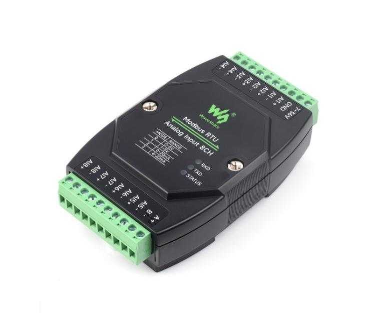 25821 - Entrées analogiques Modbus 8 canaux 0-20 mA - Waveshare