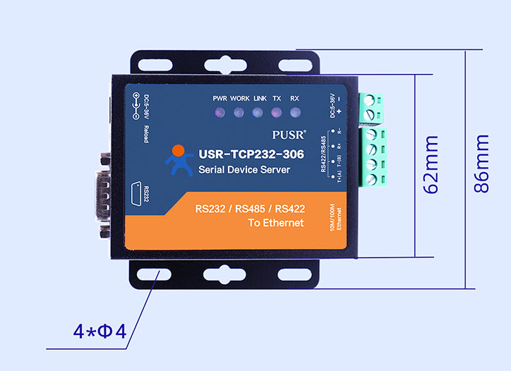 USR-TCP232-306 - RS232/RS485/RS422 vers Ethernet - PUSR
