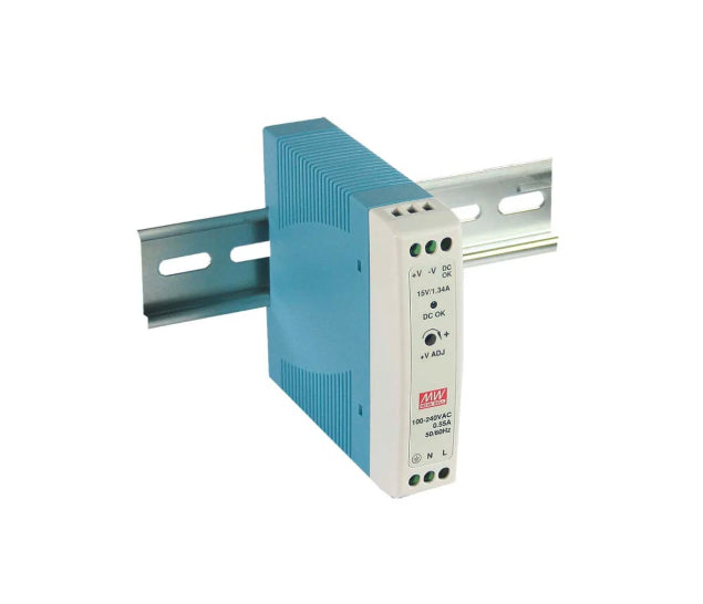 Din Rail power supply 24V DC out 1A, 20W - MEAN WELL - MDR2024