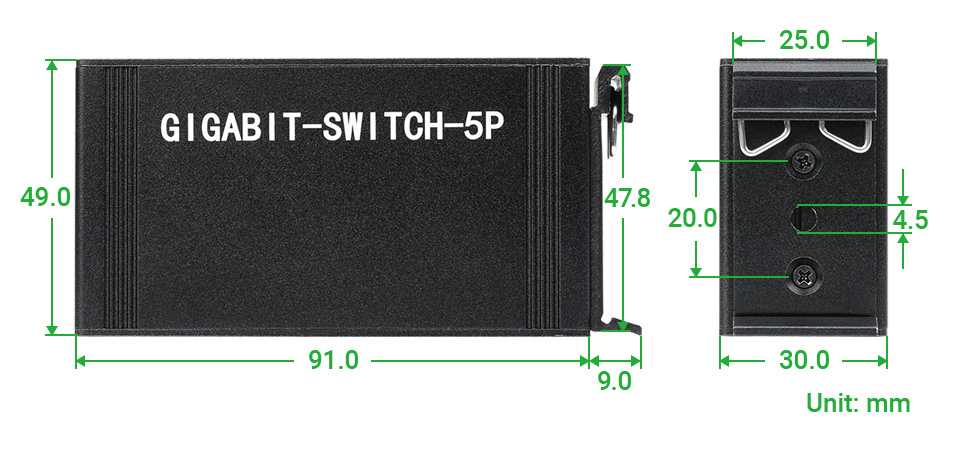 Switch industriel 5 ports Gigabit Rail DIN - Waveshare 22496