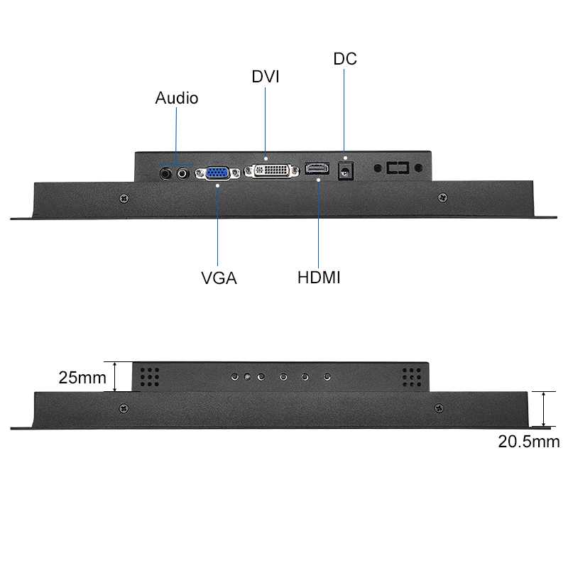 Ecran industriel - 12 pouces résistif visuel 4