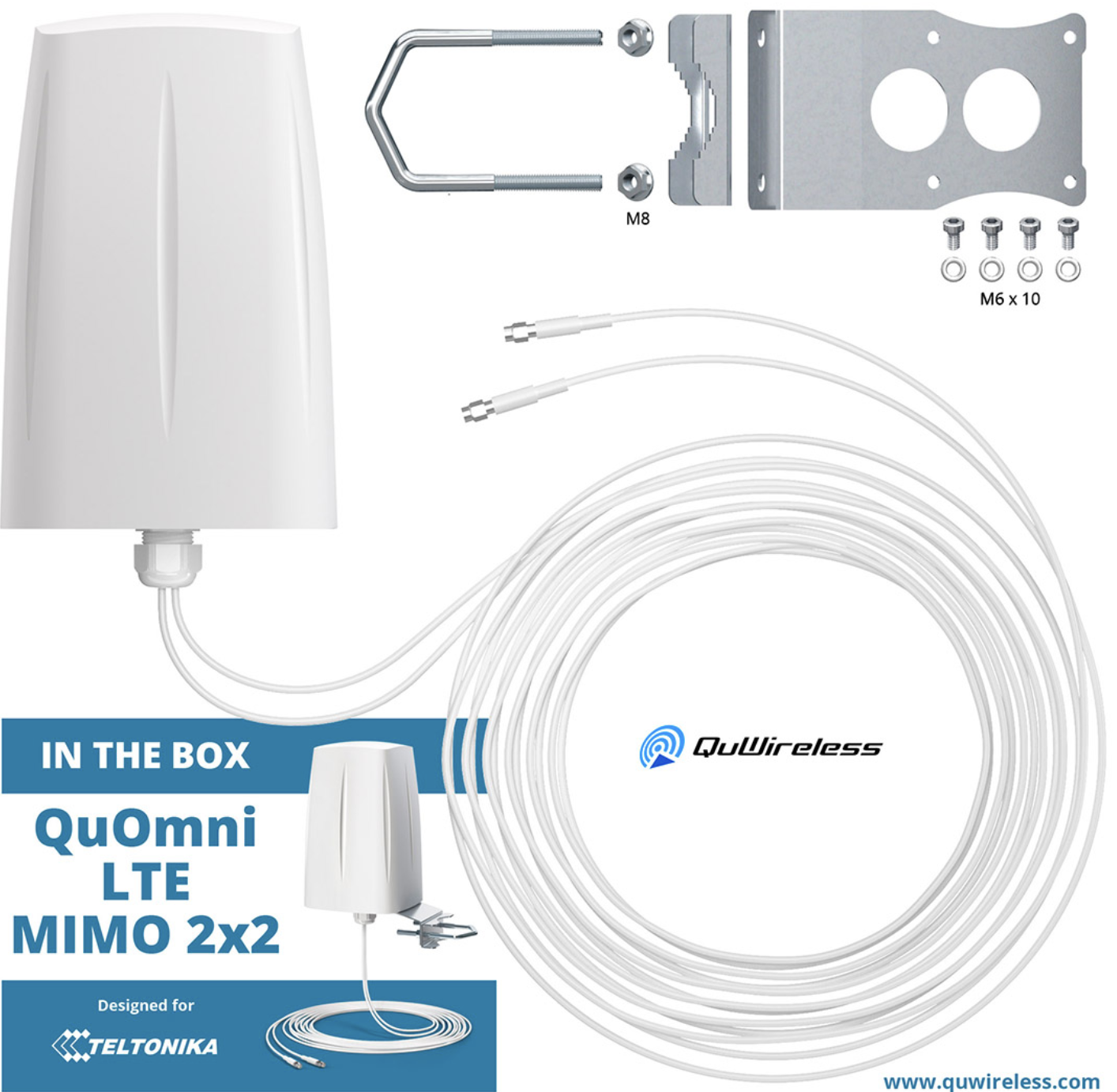 Antenne QuOmni LTE MIMO 2x2 pour Teltonika - AOLM2-H visuel 3