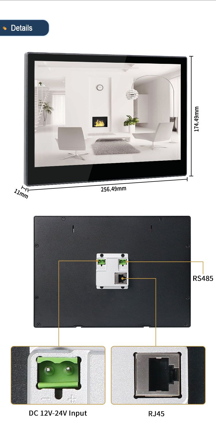 YZ10P - YziPanel 10” – Tablette murale Android PoE CPU RK3576 - EVI