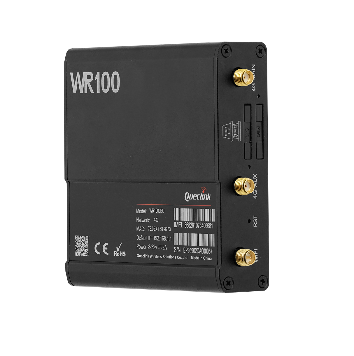 WR100 LEU - Routeur industriel 4G LTE Cat 4 double SIM pour applications IoT et connectivité sécurisée - Queclink