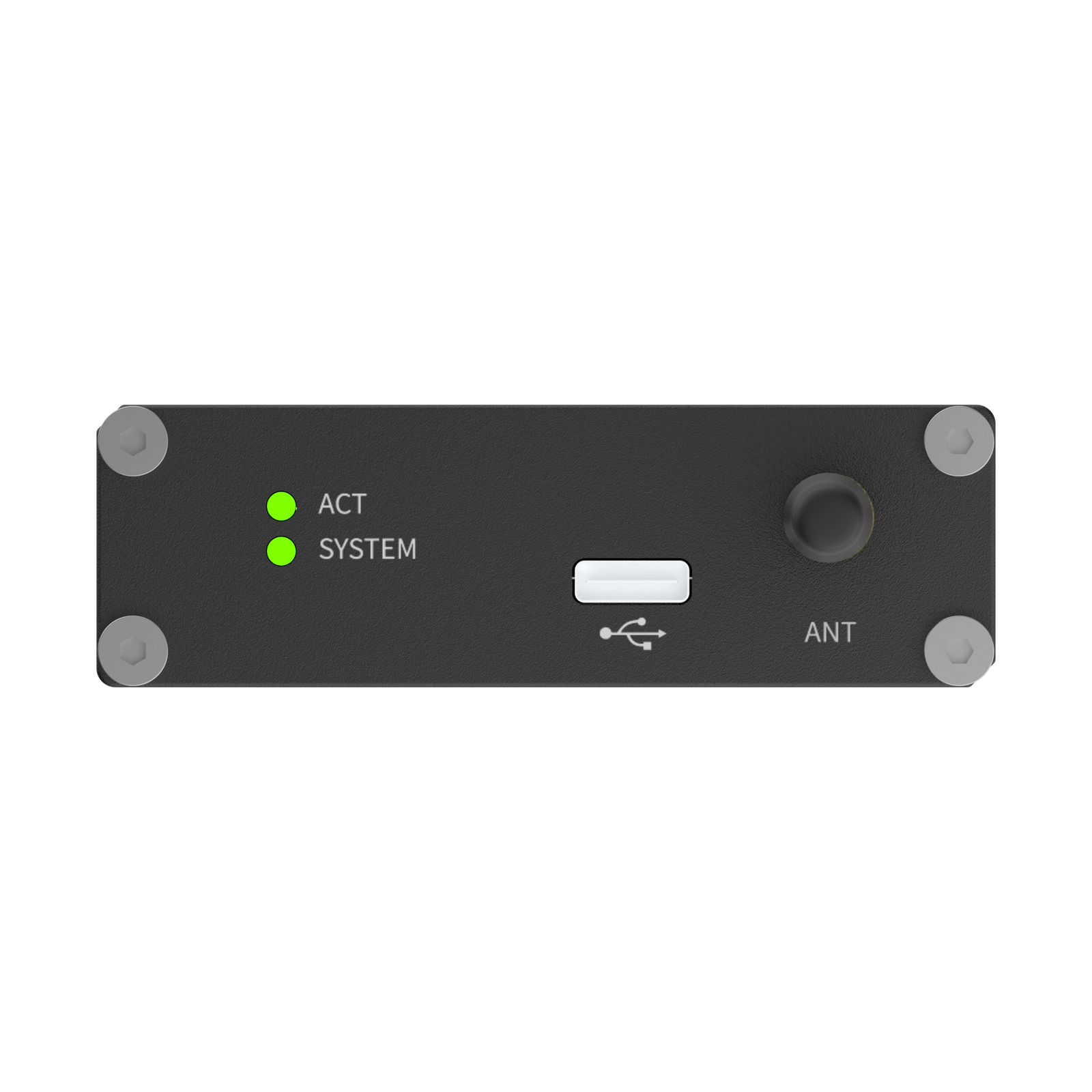 Rendu du port USB Type-C, du connecteur d’antenne et des voyants du Milesight UC300-L05EU