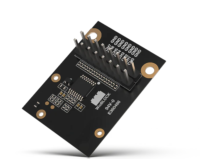 Carte d’interface RS485 RAK5802M pour WisGate Connect en vue de dessus avec connecteur WisBlock