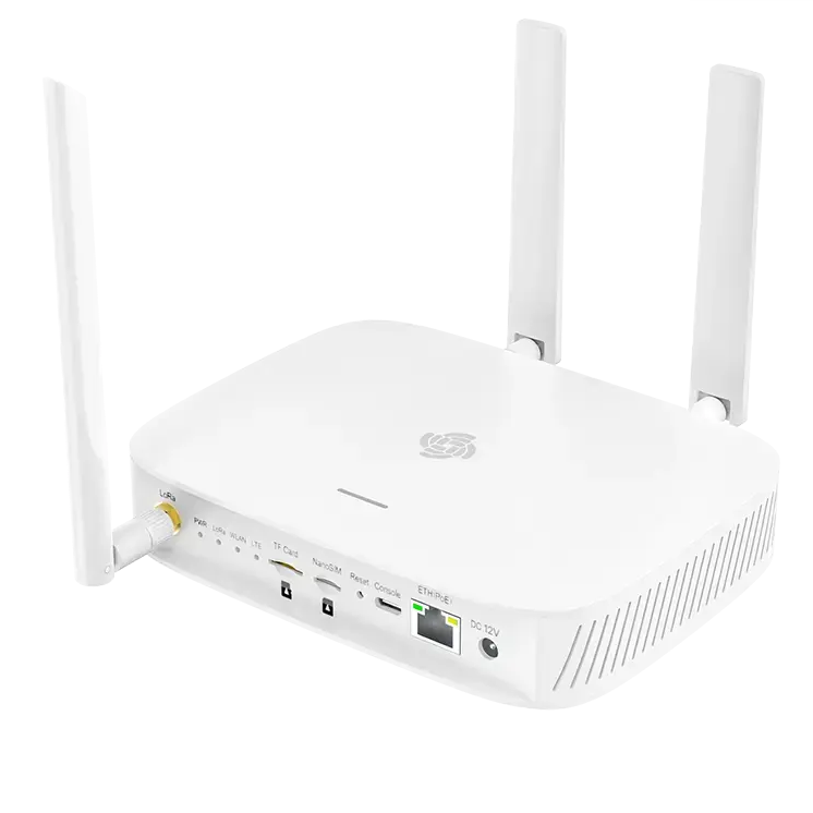 Vue arrière du RAK7268CV2 référence 715170 avec antenne LoRa et antennes LTE externes incluses
