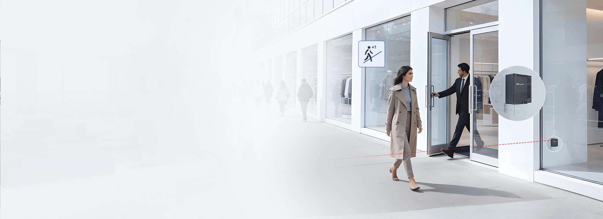 Milesight VS361 – exemple d’installation en façade de magasin
