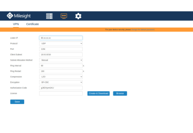 Paramétrage et utilisation de MILESIGHT VPN