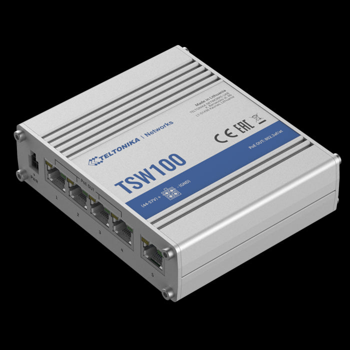 Teltonika industrial PoE switch - TSW100