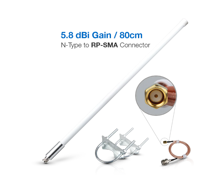 Lorawan fiberglass antenna N-Type to RP-SMA 5.8 dBi RAK Wireless - 915037