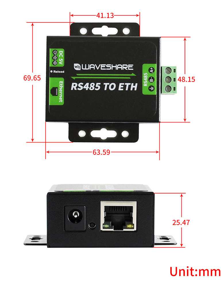 15731 - RS485 vers Ethernet - Waveshare