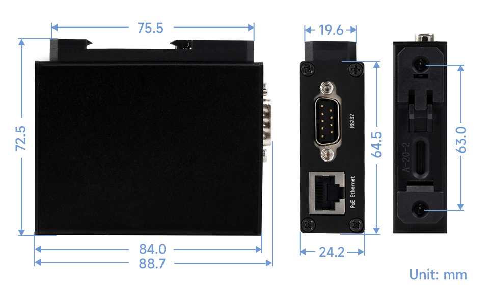 23626/24759 RS232 / RS422/ RS485 to ethernet converter - RS232/485/422 TO POE ETH