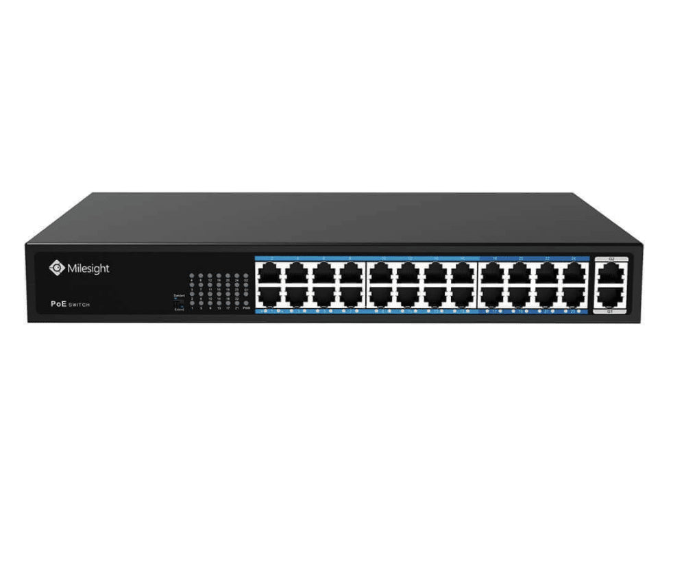 Switch PoE 24 ports Fast Ethernet uplink Gigabit - Milesight MS-S0224-GL