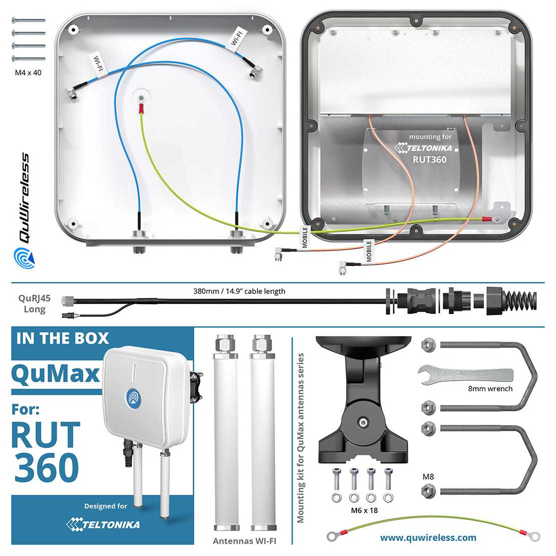 Antenne QuMax pour Teltonika RUT360 - A360M visuel 2