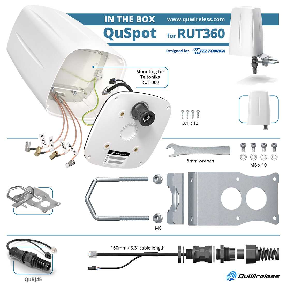 Antenne QuSpot pour Teltonika RUT360 - A360S visuel 3