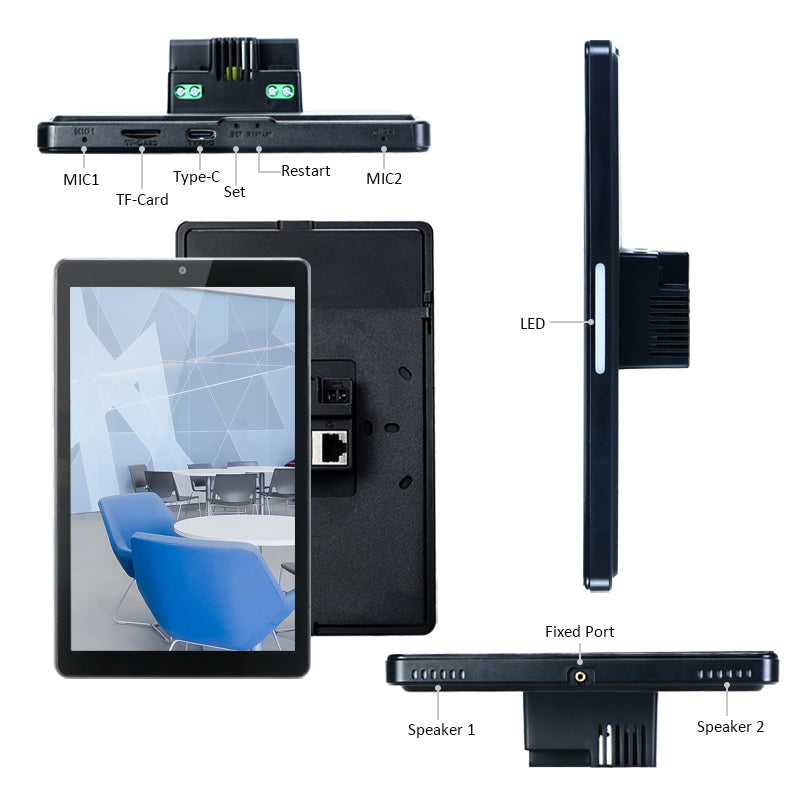 YZ08P - YziPanel 8” - Tablette murale Android PoE CPU RK3576 - EVI