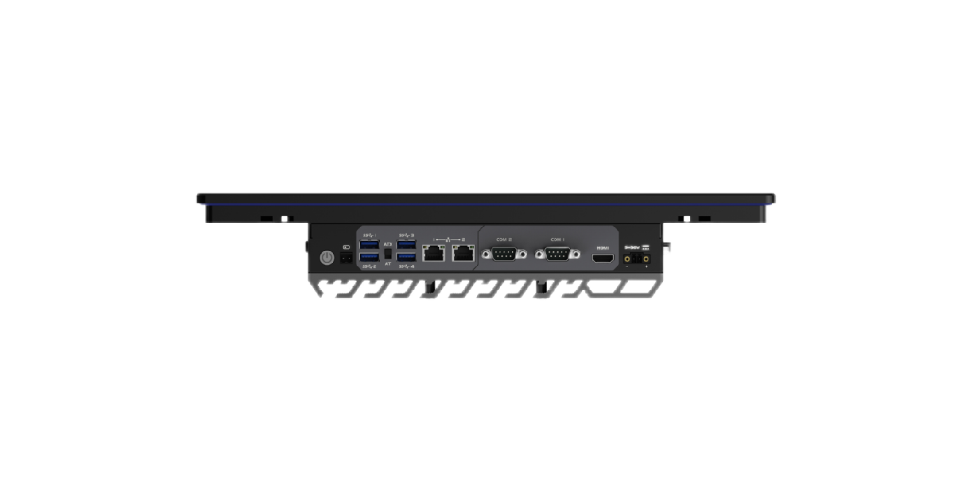 JWIPC OVS-215C3 J6412 – connectique avec deux ports LAN, quatre USB, deux COM et HDMI