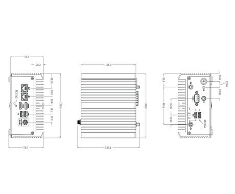 PC fanless industriel - Core i3-1115G4E - QBiX-TGLA1115G4E-A1 visuel 3