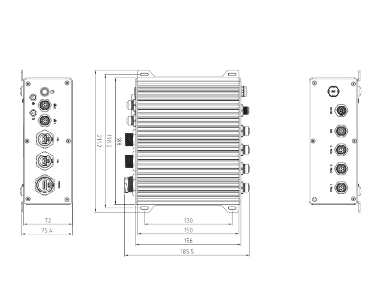 PC industriel étanche - Intel Core I5-8265U - QBiX-WP-WHLA8265H-A1 visuel 3