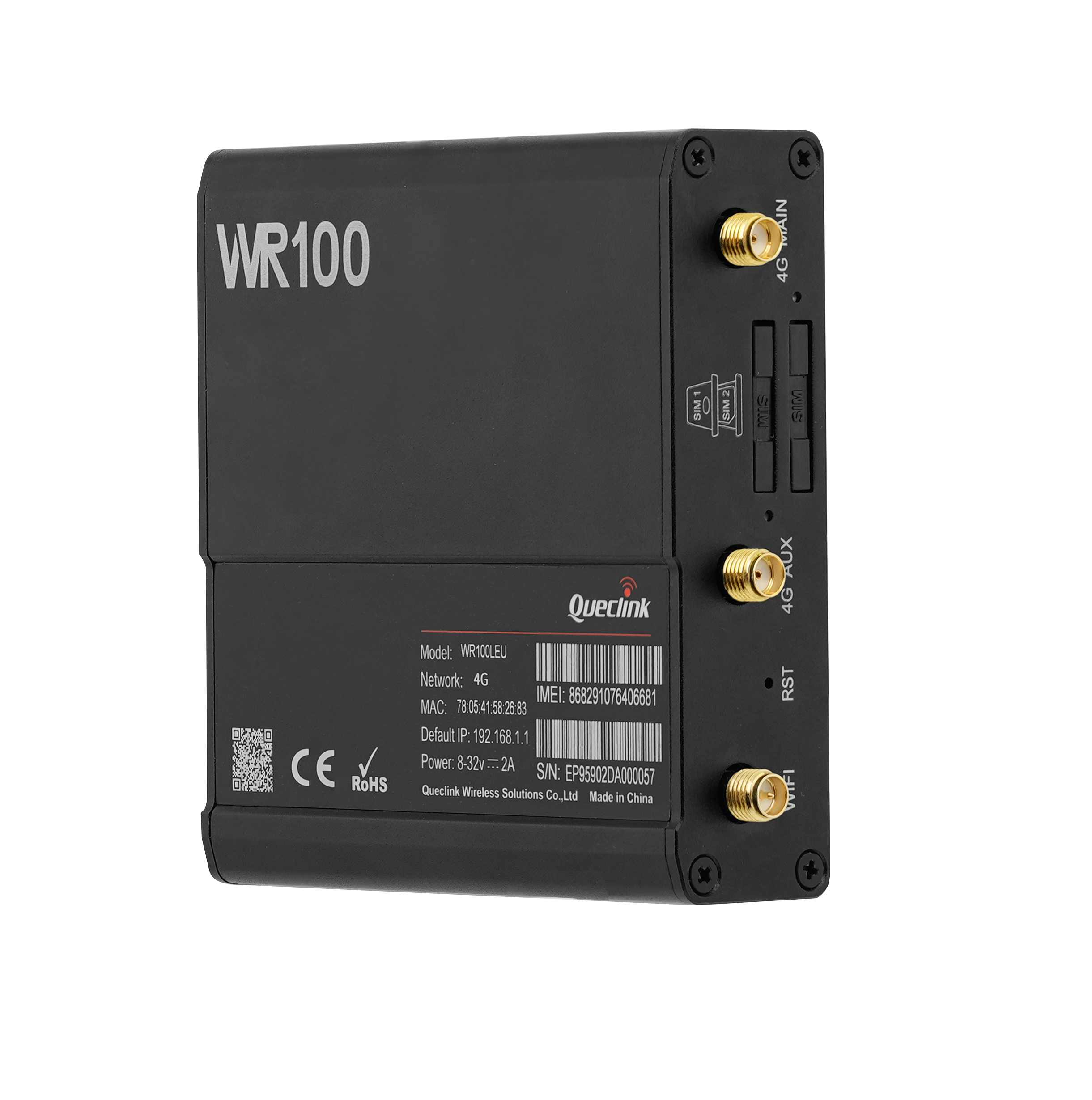 WR100 LEU - Routeur industriel 4G LTE Cat 4 double SIM pour applications IoT et connectivité sécurisée - Queclink