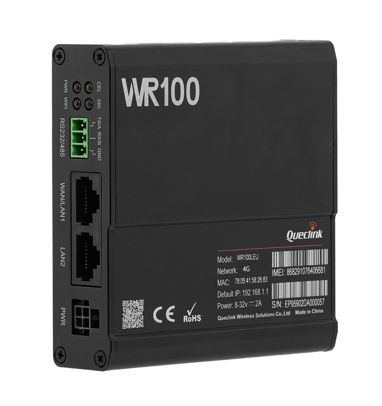 WR100 LEU - Routeur industriel 4G LTE Cat 4 double SIM pour applications IoT et connectivité sécurisée - Queclink