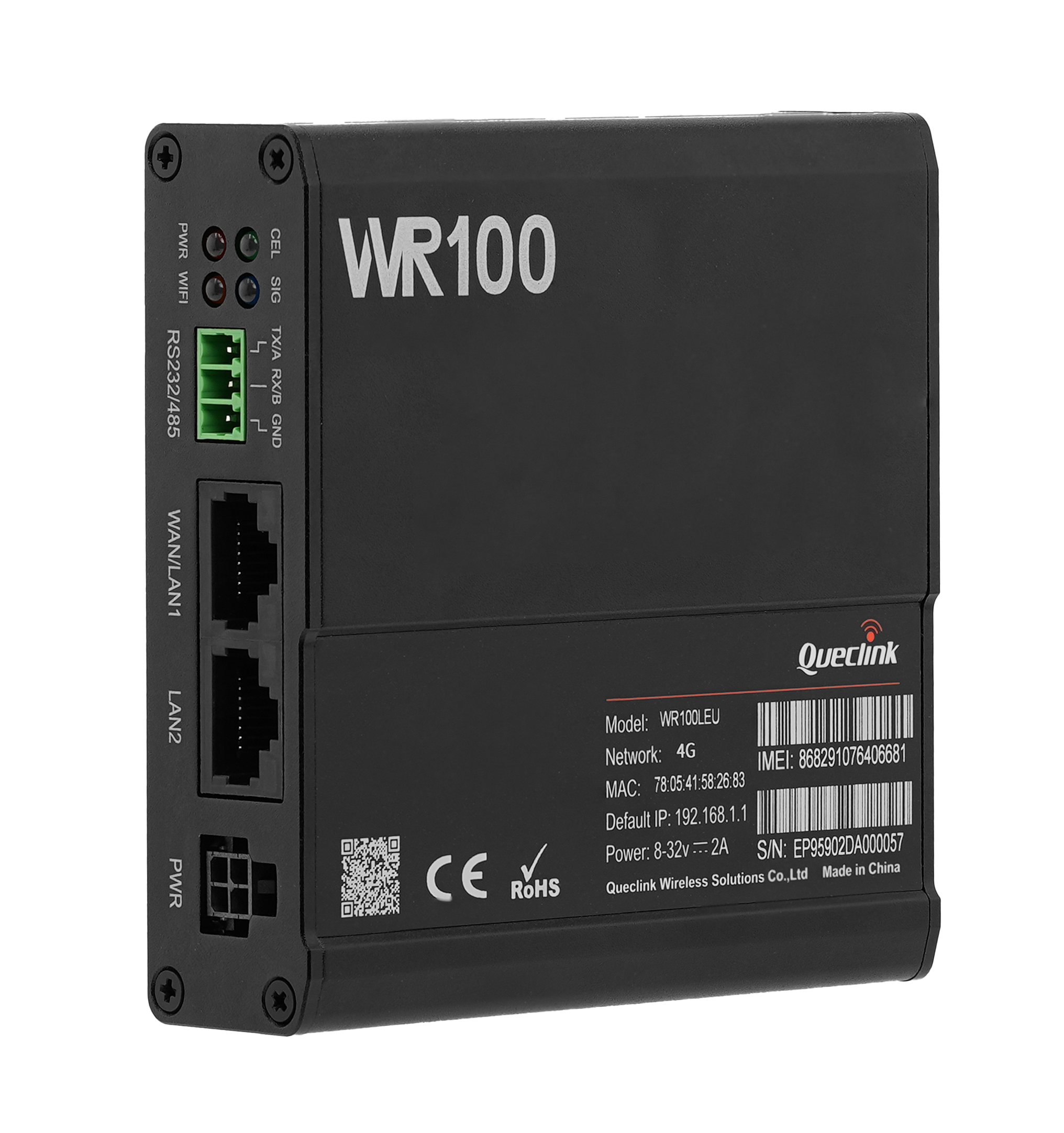WR100 LEU - Routeur industriel 4G LTE Cat 4 double SIM pour applications IoT et connectivité sécurisée - Queclink