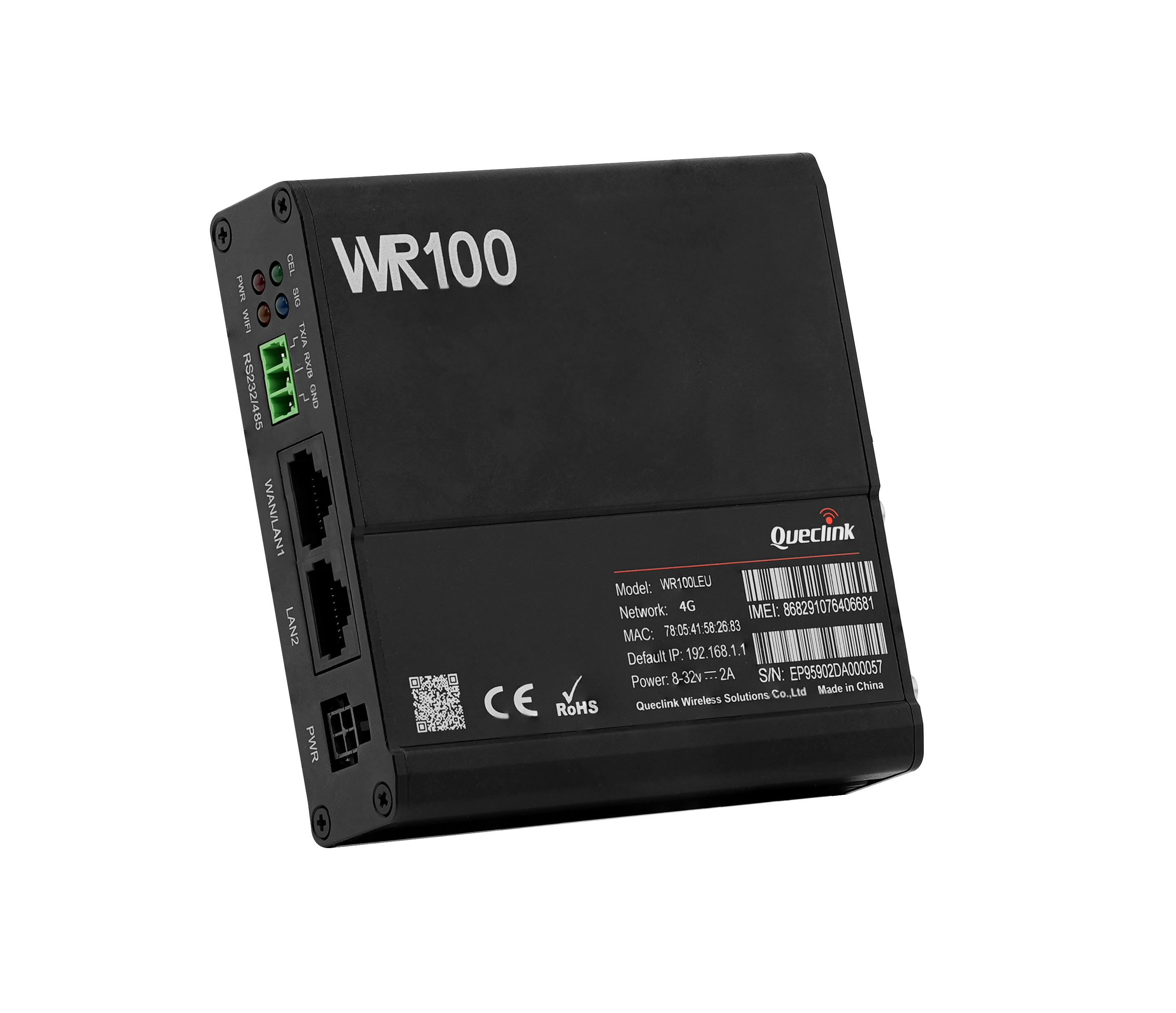 WR100 LEU - Routeur industriel 4G LTE Cat 4 double SIM pour applications IoT et connectivité sécurisée - Queclink