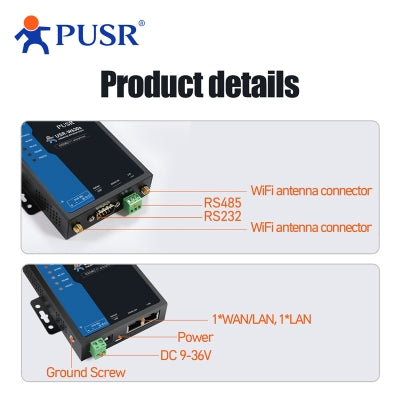 USR-W630s - RS232/RS485 vers Wi-Fi/Ethernet - PUSR