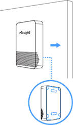 Illustration du Milesight EM320-TH fixé par adsorption magnétique sur une surface métallique