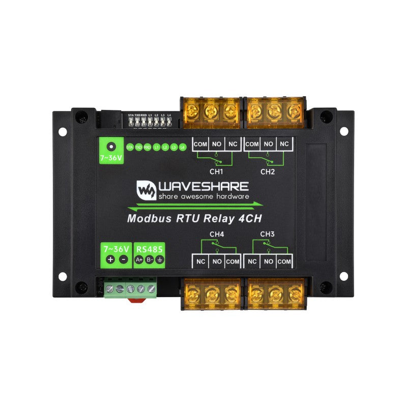 30641 - Relé Modbus RTU de 4 canales - Waveshare