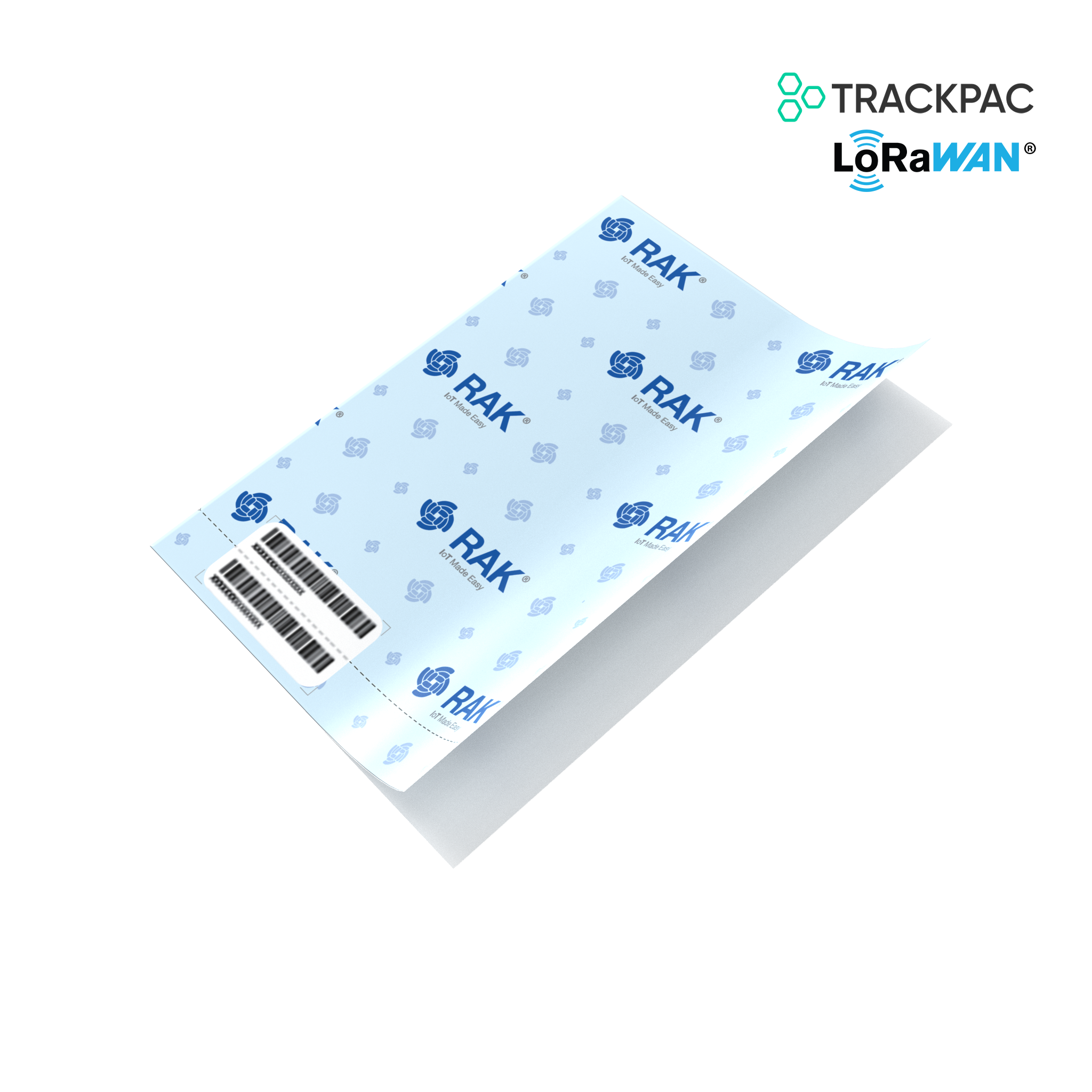 RAK2270 205020 Generic – vue du tracker autocollant LoRaWAN