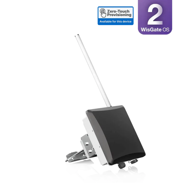 Passerelle LoRaWAN outdoor RAK7289CV2 WisGate Edge Pro 2 en vue latérale avec une antenne