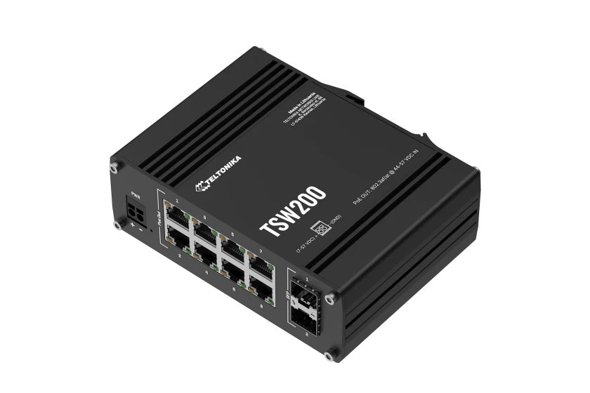 Switch industriel PoE+ 8 ports Gigabit + SFP - Teltonika TSW200