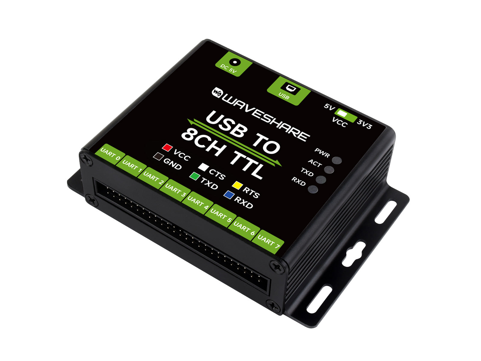 Waveshare 27076 USB TO 8CH TTL – vue principale du convertisseur industriel