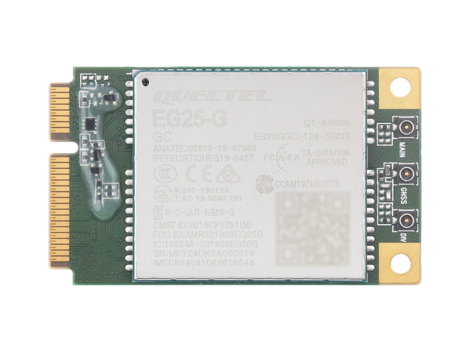 Quectel EG25-G mPCIe Waveshare 28569 – vue principale du module LTE Cat 4
