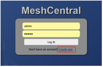Meshcentral first login
